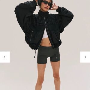 Free People Movement Jacket Lace to Lace Black Oversized Bomber size S